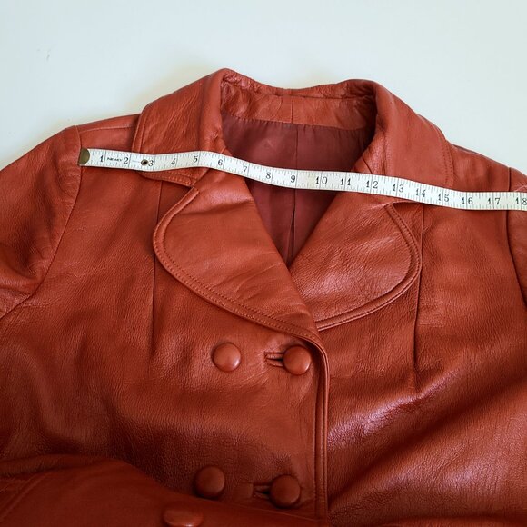 Vintage 1980s 1990s Trojan Fine Leather Sportswear Toronto caramel brown coat. - Picture 8 of 11
